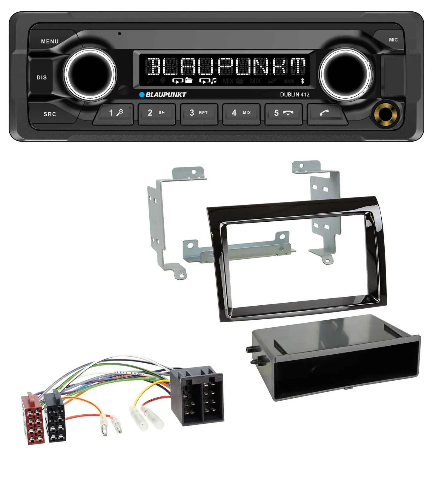 Автомагнитола для Fiat Ducato (2006–2010) Blaupunkt MP3, Bluetooth, USB, AUX, черный глянец