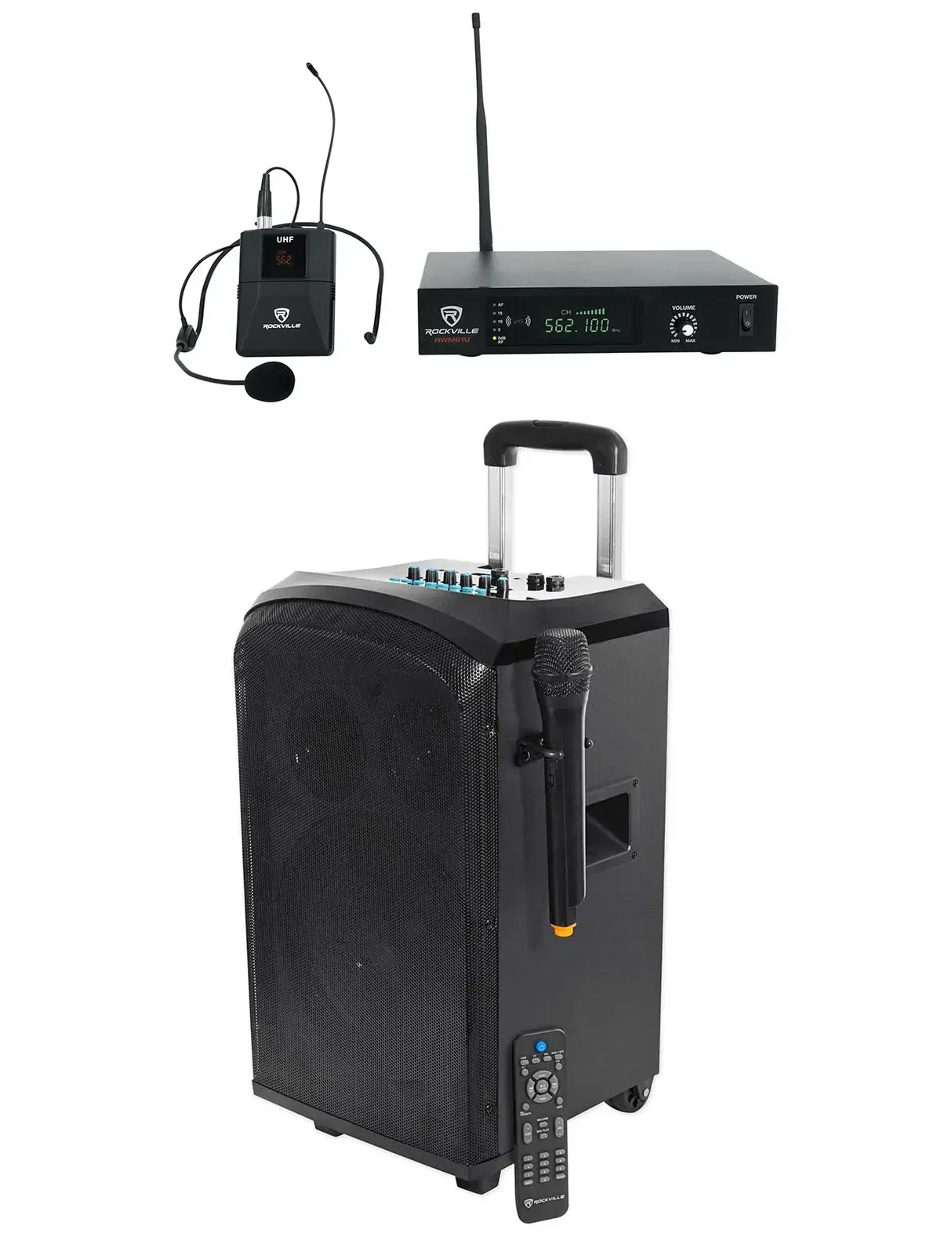 Портативная акустическая система Rockville ROCKnGo 10 с микрофонной радиосистемой