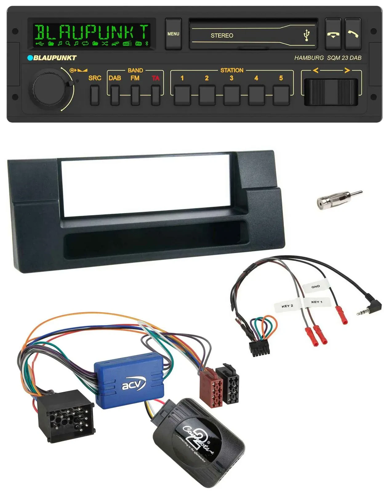 Blaupunkt USB DAB Bluetooth Lenkrad Autoradio für BMW 5er E39 96-04 Aktivsystem