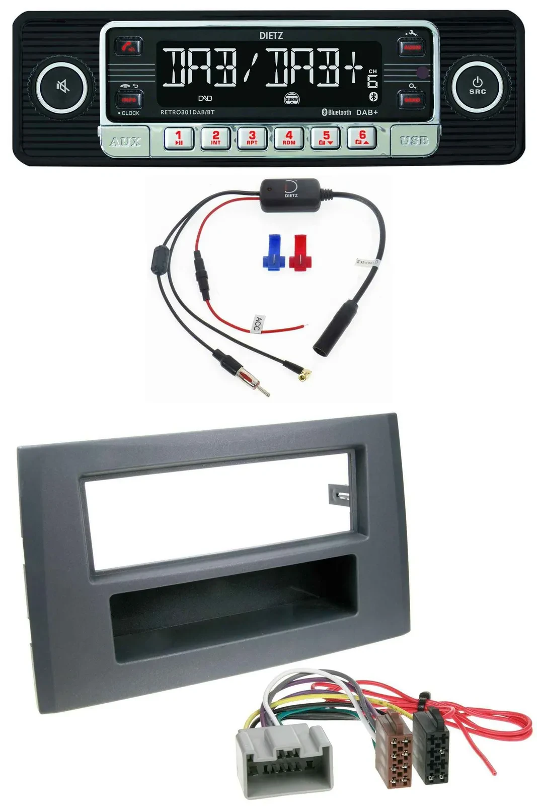 Dietz MP3 DAB Bluetooth USB Autoradio für Volvo XC90 (14 Pin, 2002-2014)