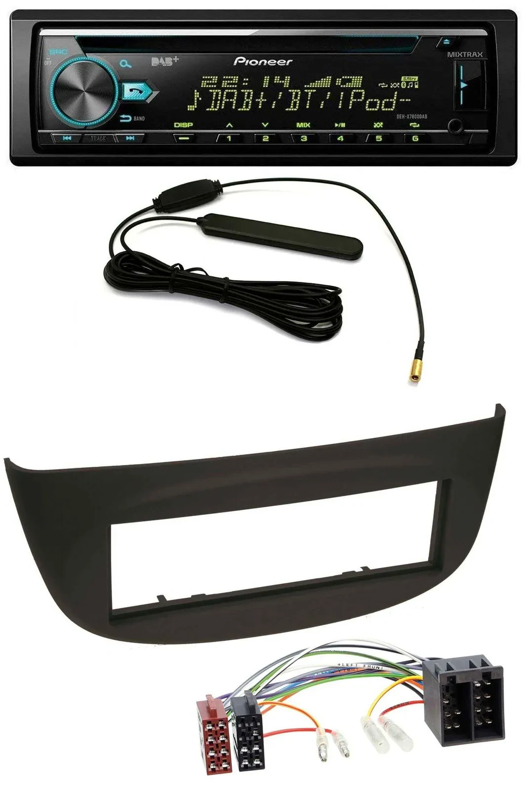 Pioneer CD MP3 AUX DAB USB Autoradio für Renault Twingo (07-12) schwarz