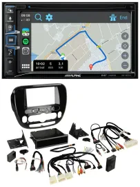 Alpine DAB TMC Bluetooth 2DIN USB Lenkrad Navigation für Kia Soul ab 2014 Klima