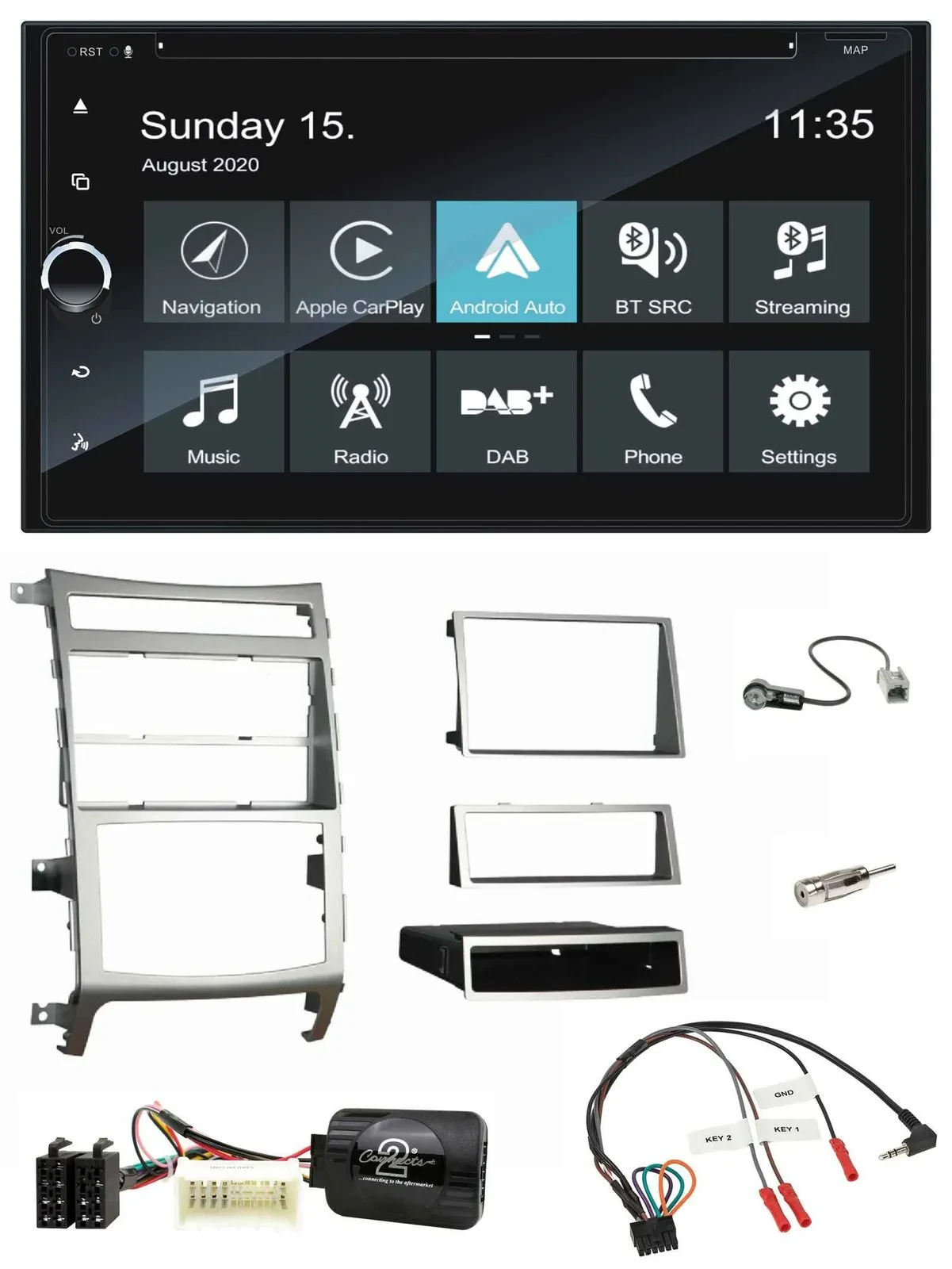 Автомагнитола для Hyundai IX55 Blaupunkt 2DIN Bluetooth USB DAB навигация TMC, поддержка управления на руле (2009–2020)