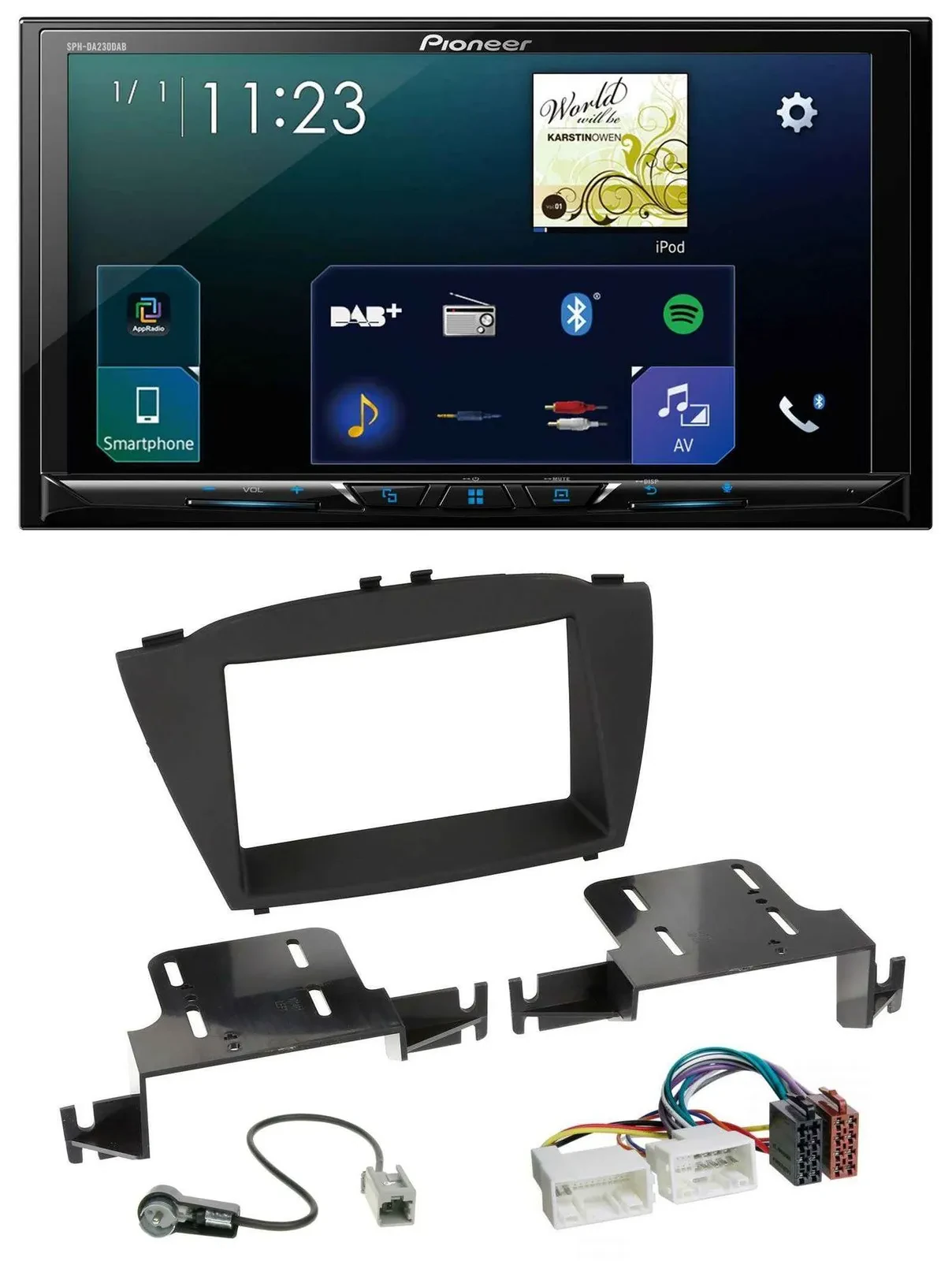 Автомагнитола Pioneer 2-DIN, DAB, Bluetooth, USB для Hyundai ix35 (с 2013)
