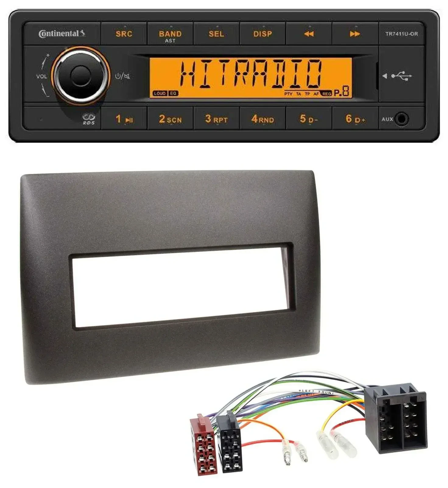 Continental 1DIN USB AUX MP3 Autoradio für Fiat Stilo (192, 2001-2008)