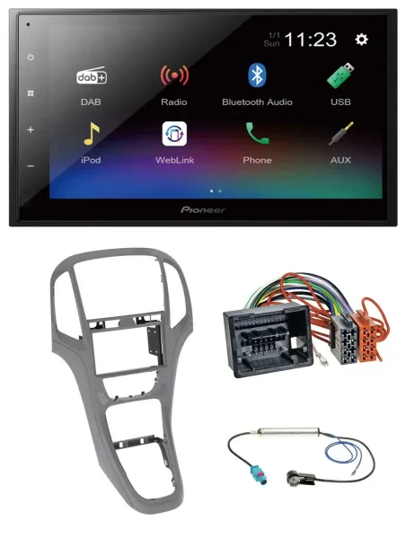 Pioneer USB Bluetooth DAB 2DIN MP3 Autoradio für Opel Astra J ab 09 Titangrau
