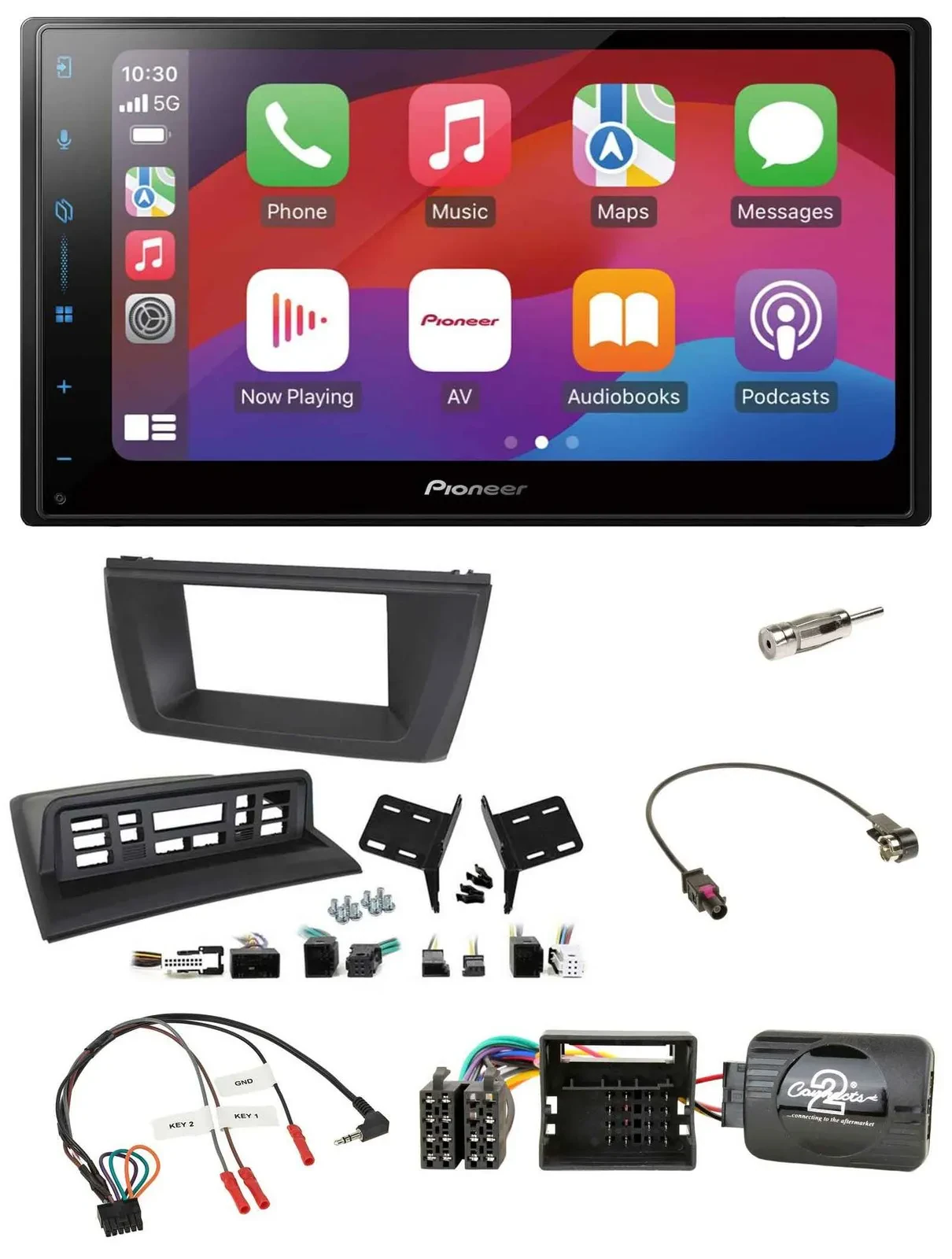 Автомагнитола для BMW X3 (E83) 2004–2010 Pioneer 2DIN DAB USB Bluetooth, поддержка кнопок на руле