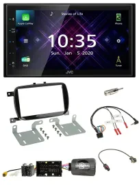 JVC DAB 2DIN Lenkrad Bluetooth USB Autoradio für 500 X ab 2016 Facelift Piano
