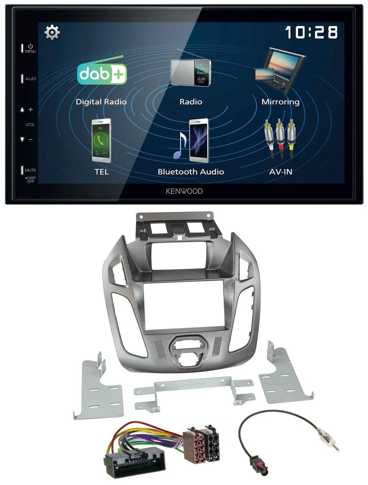 Автомагнитола Kenwood 2DIN Bluetooth USB DAB для Ford Transit (2012–2018)