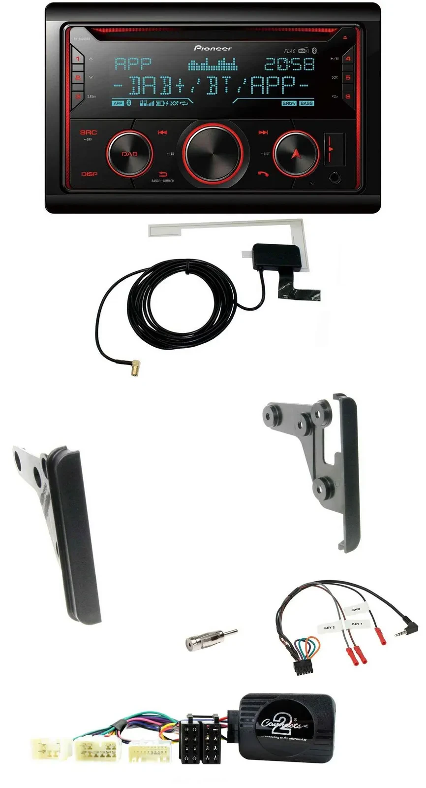 Автомагнитола Pioneer 2DIN DAB USB CD Bluetooth для Toyota FJ (с 2007), совместима с кнопками на руле