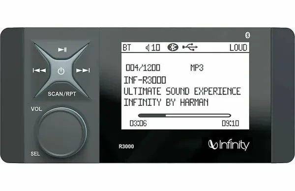 Infinity INF-R3000 Custom Mount AM/FM/BT Marine Stereo Digital Media Receiver