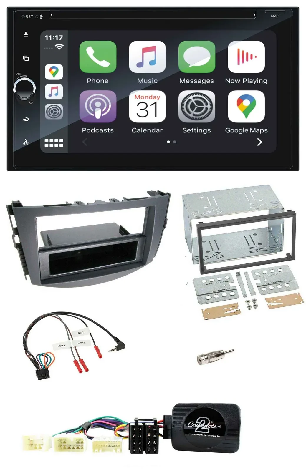 Blaupunkt DAB Lenkrad TMC Bluetooth USB 2DIN Navigation für Toyota RAV 4 2006-20