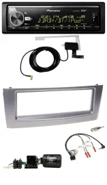 Pioneer Bluetooth DAB USB Lenkrad Autoradio für Fiat Grande Punto 2006-2010 grau