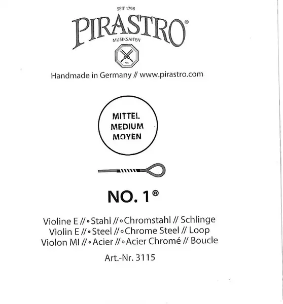 Струна для скрипки Pirastro 311521 Violin E String 4/4 Medium