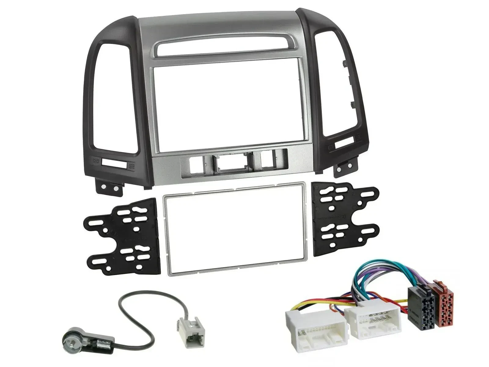 Einbauset Doppel DIN Autoradio für Hyundai Santa Fe 3 Schalter 06-12