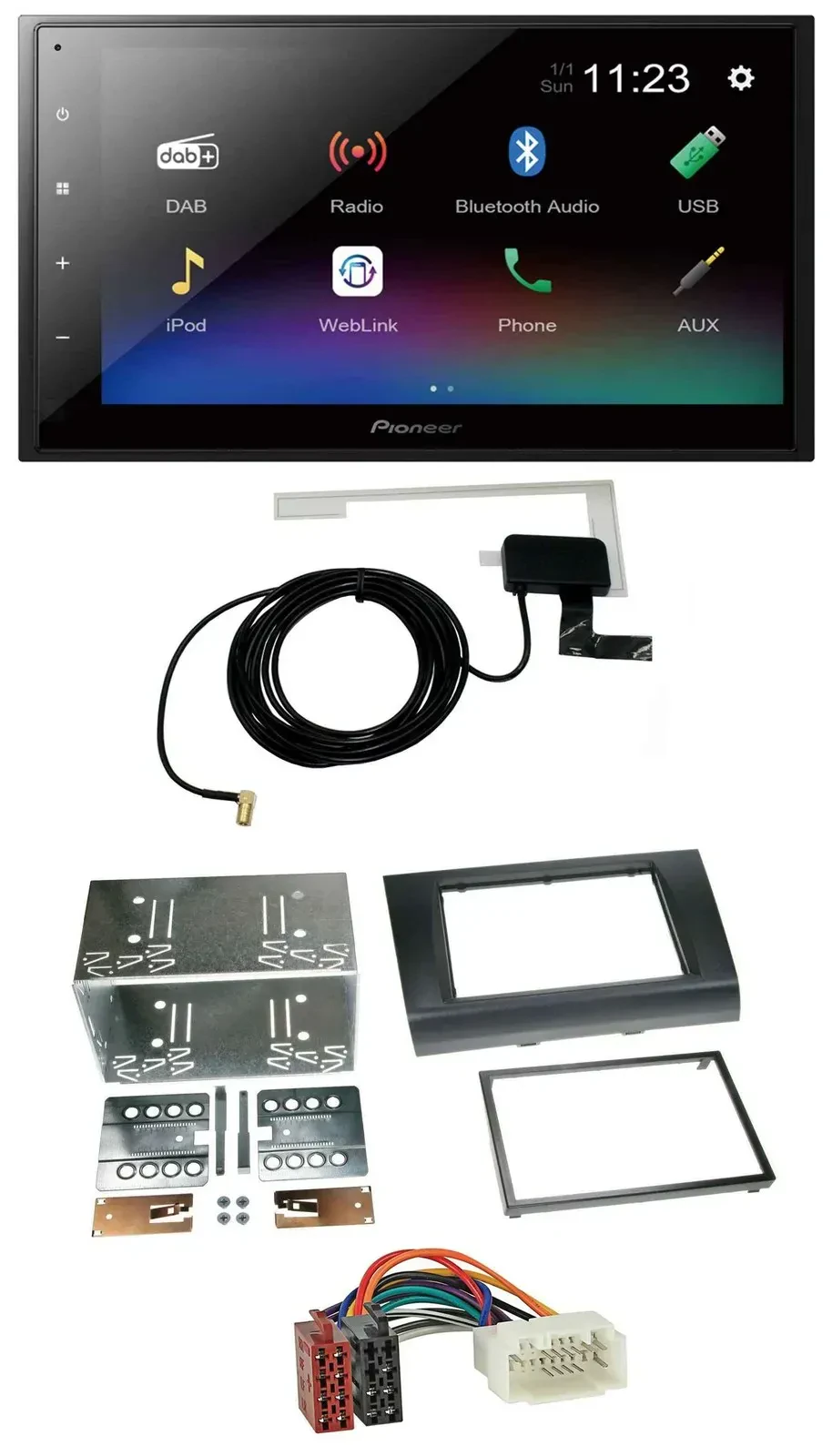 Автомагнитола Pioneer 2DIN, DAB, MP3, Bluetooth, USB для Suzuki Swift (2005–2010)