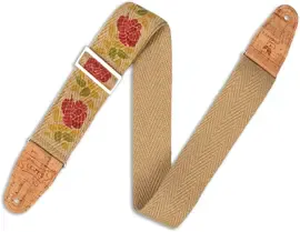 Ремень для гитары Levy's MH8P-009 2" Hemp Vegan Guitar Strap w/Printed Rosa Motif In Pink And Red