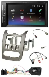 Pioneer DAB Lenkrad 2DIN Bluetooth USB Autoradio für Dacia ab 2012 dunkelsilber