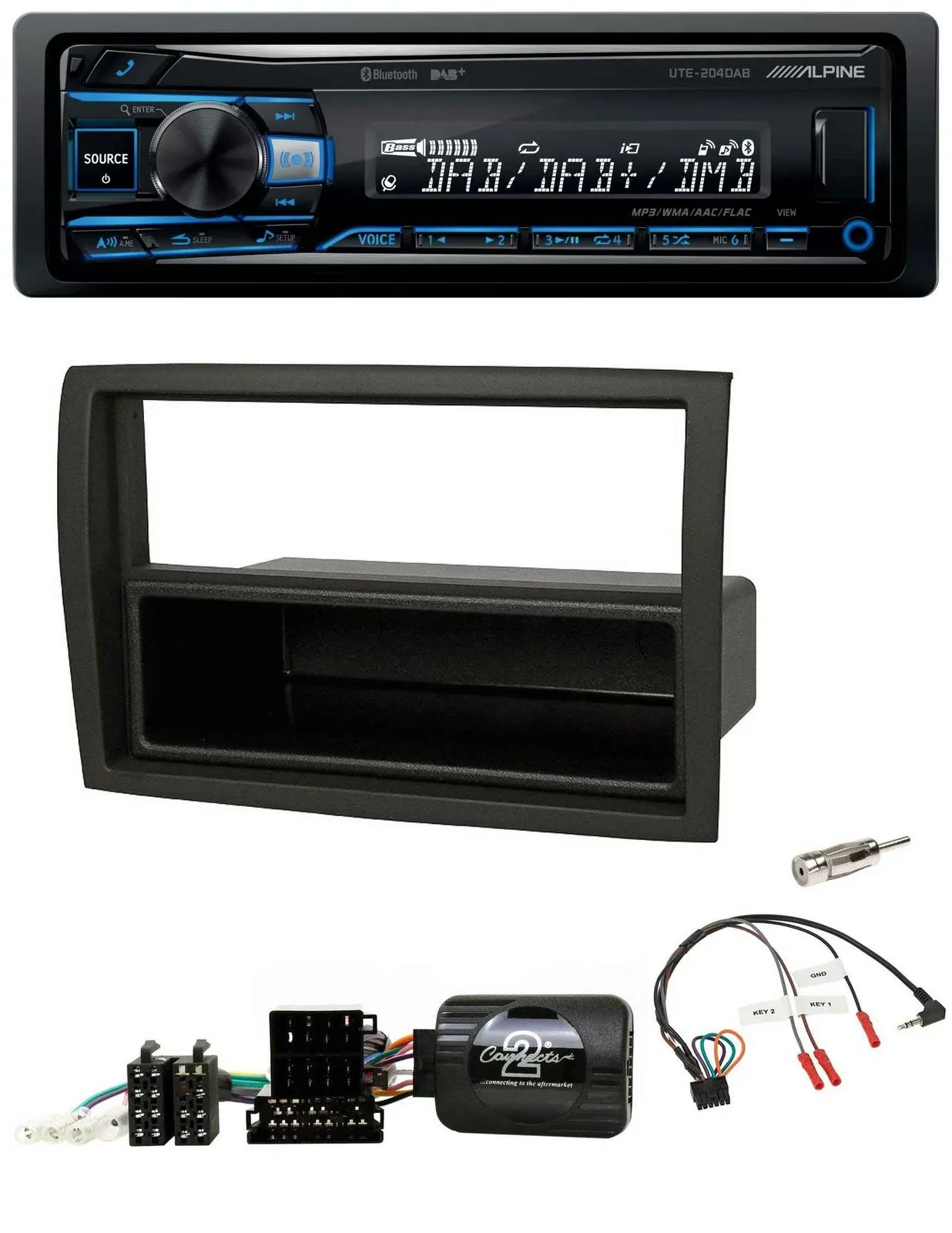 Автомагнитола для Fiat Ducato 2012–2015 Alpine USB, Bluetooth, DAB, черная