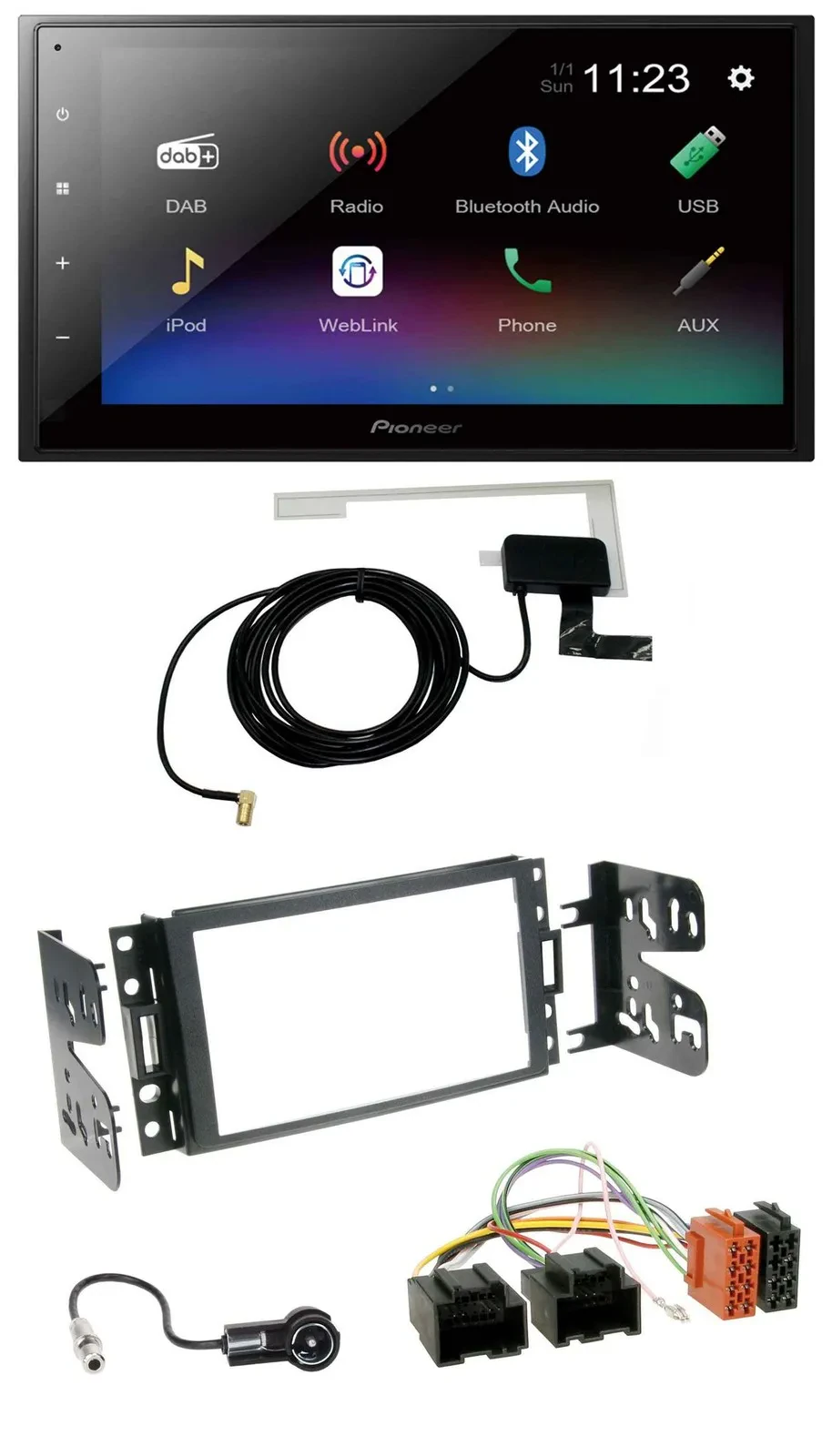 Автомагнитола для Chevrolet Corvette/Uplander (с 2005) Pioneer 2 DIN, DAB, MP3, Bluetooth, USB