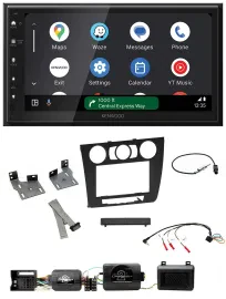 Kenwood DAB Bluetooth USB Lenkrad 2DIN Autoradio für BMW 1er PDC man. Klima E87/