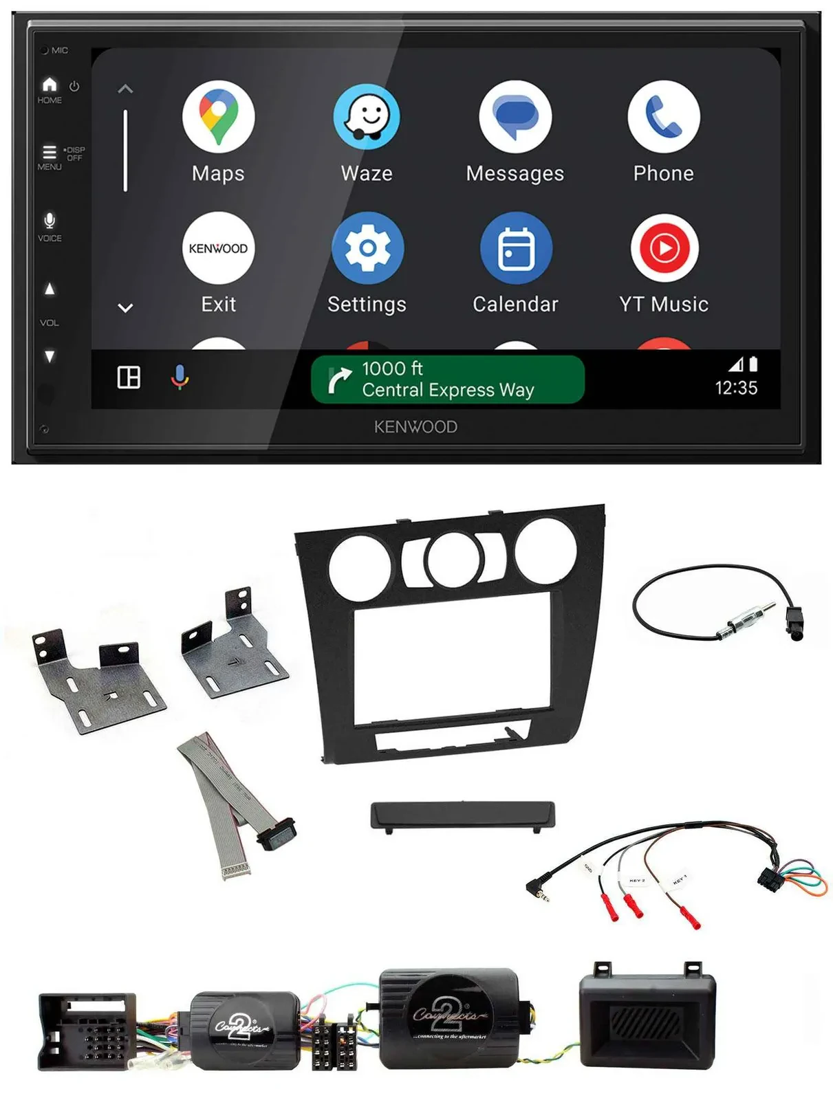 Kenwood DAB Bluetooth USB Lenkrad 2DIN Autoradio für BMW 1er PDC man. Klima E87/