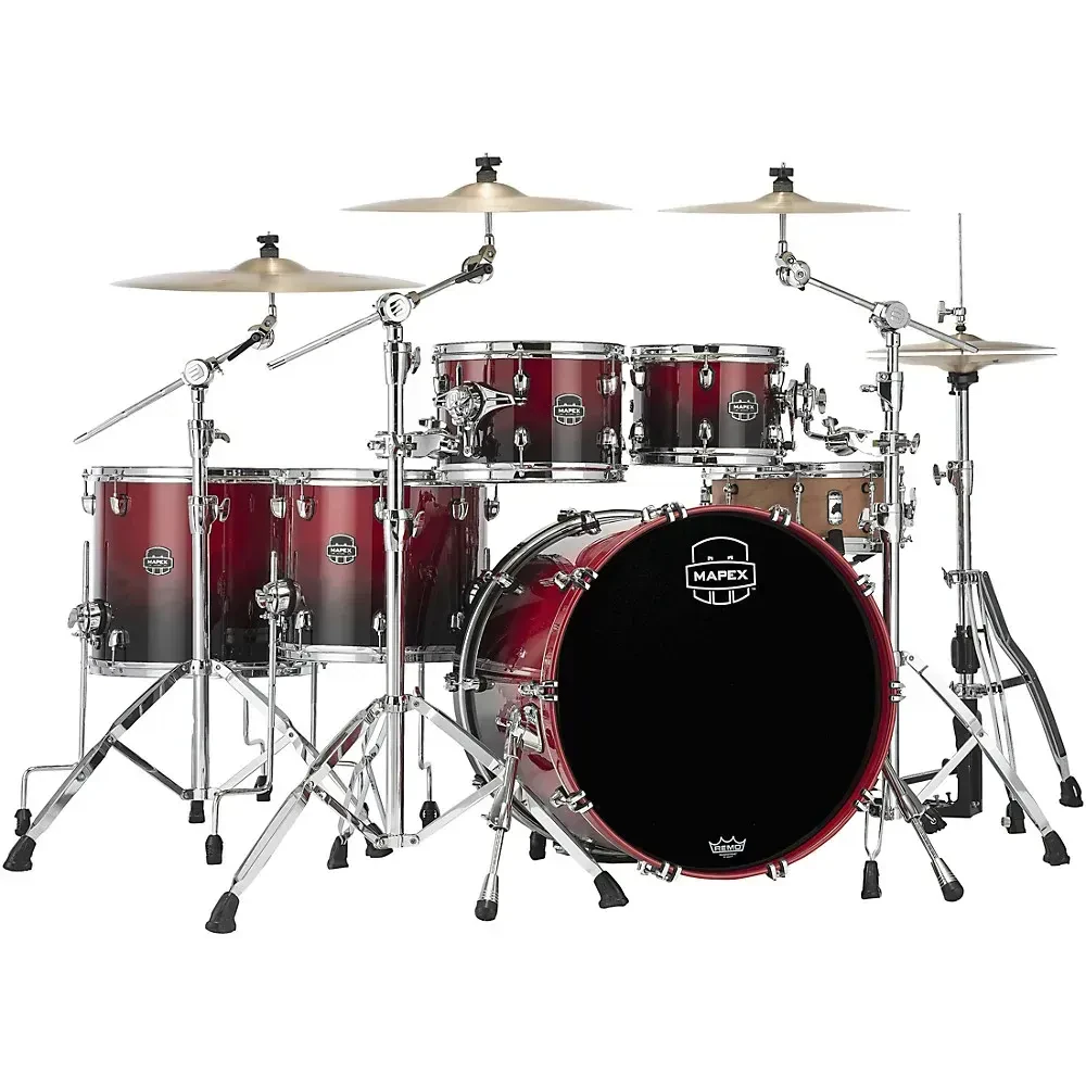 Ударная установка акустическая Mapex Saturn Studioease бас-барабан 22", Scarlet Fade (набор, 5 шт.)