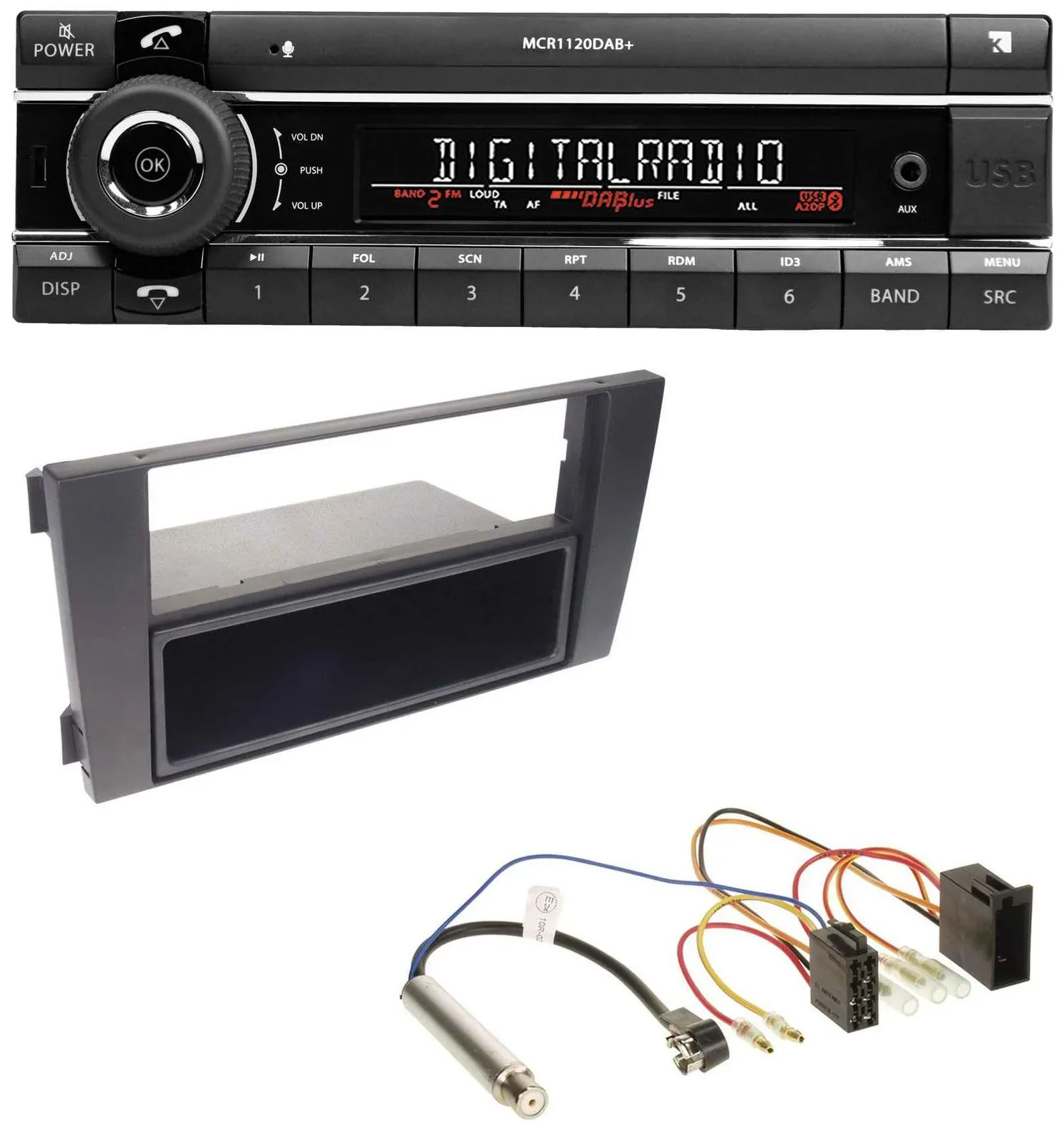 Автомагнитола Kienzle Bluetooth MP3 USB DAB для Audi A6 C5 2001–2005 ISO