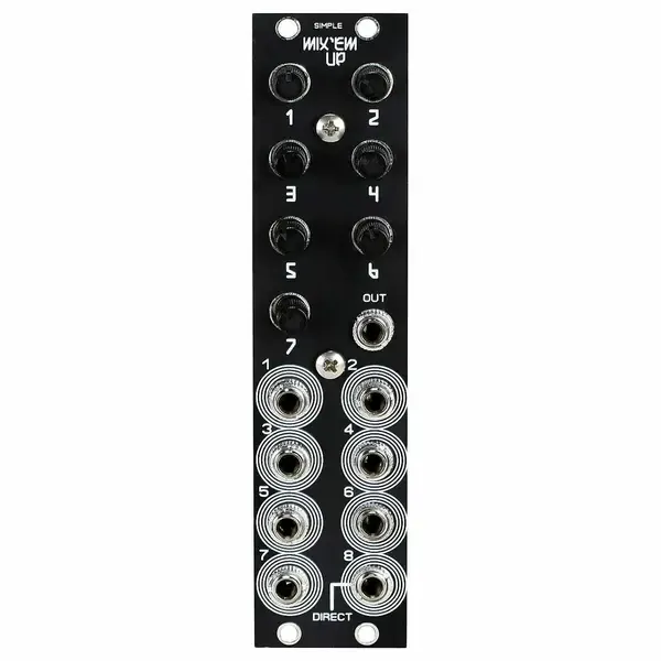 Модульный студийный синтезатор Blue Lantern Simple Mix 'Em Up Mixer 8 Channel 6HP Mixer Modular Eurorack Module