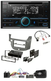 Автомагнитола для Honda Jazz (с 2014) Kenwood CD 2DIN, DAB, USB, Bluetooth, серебристая