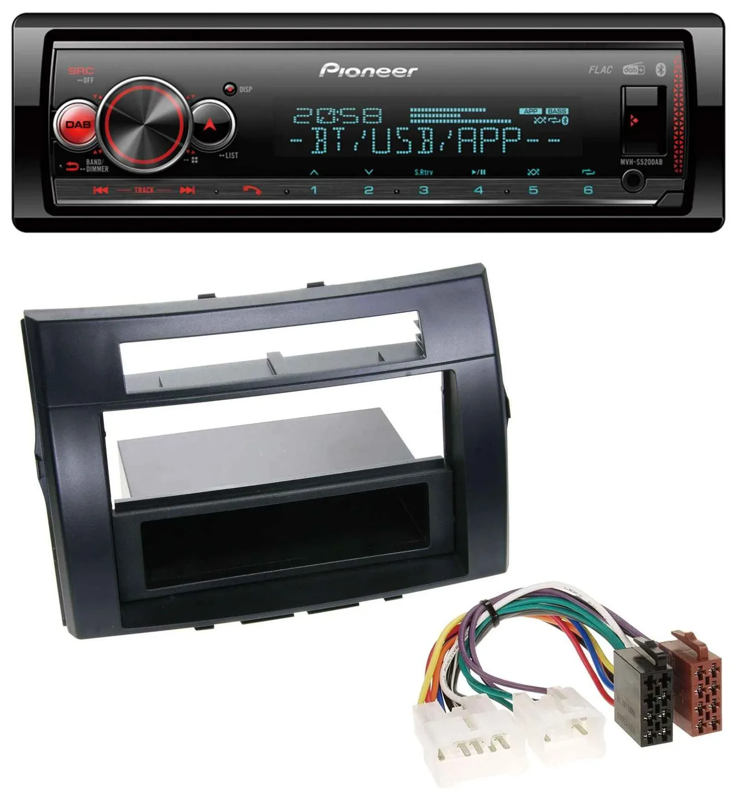 Pioneer Bluetooth USB MP3 DAB Autoradio für Toyota Corolla Verso 04-09 schwarz