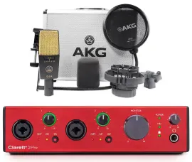 AKG C414 XLII Multi-Pattern Studio Condenser Microphone Recording Mic+Interface