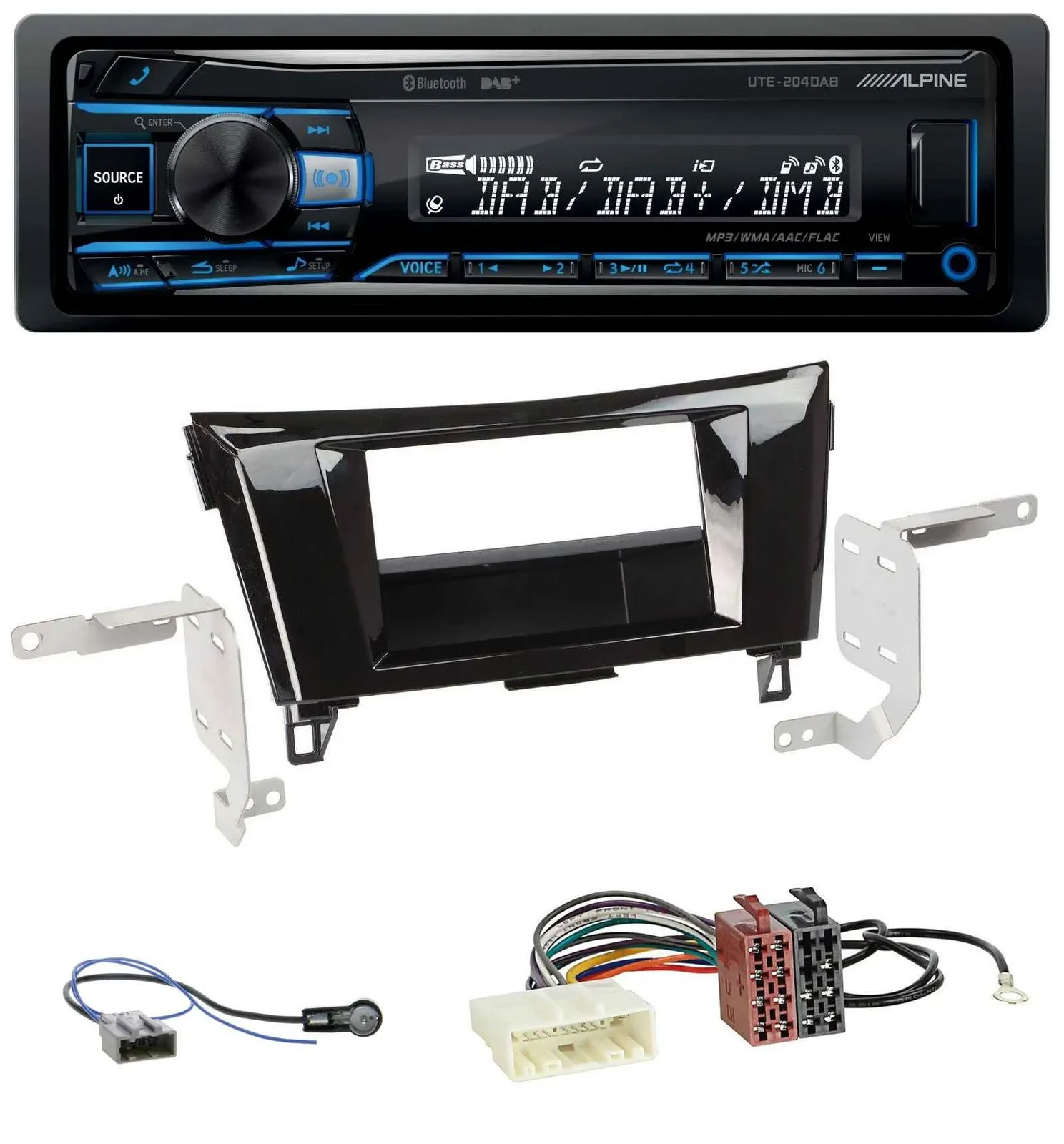 Alpine USB Bluetooth DAB MP3 Autoradio für Nissan Qashqai X-Trail ab 2014