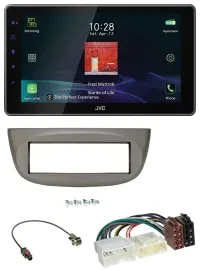 Автомагнитола для Renault Twingo (с 2012) JVC DAB, MP3, Bluetooth, USB, бежево-серая