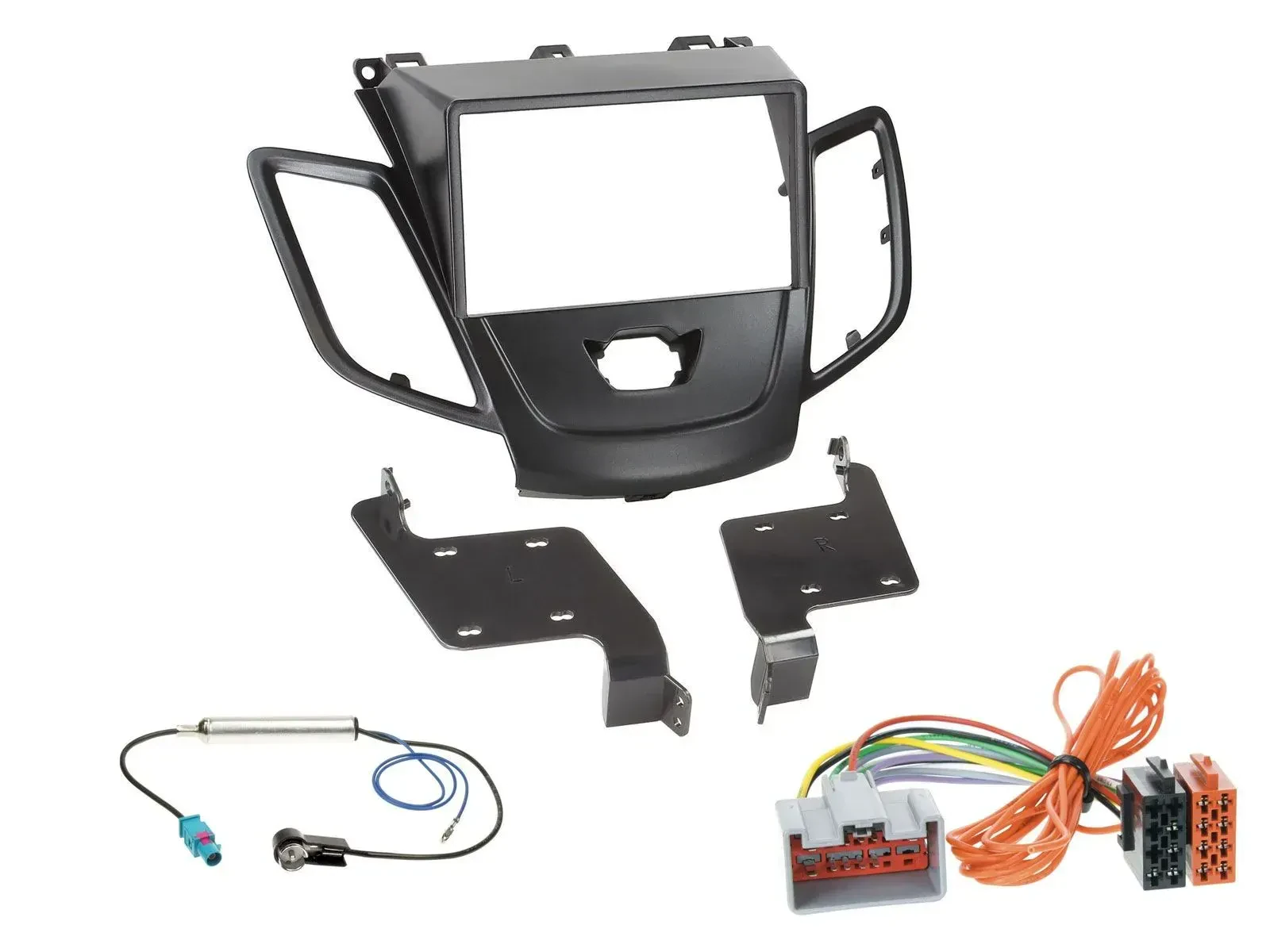 Einbauset Doppel DIN Autoradio für Ford Fiesta 08-10 schwarz