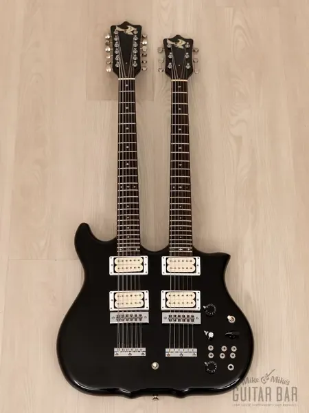 Электрогитара Kawai F-1 Double Neck Vintage Black Near-Mint w/ Case 1981