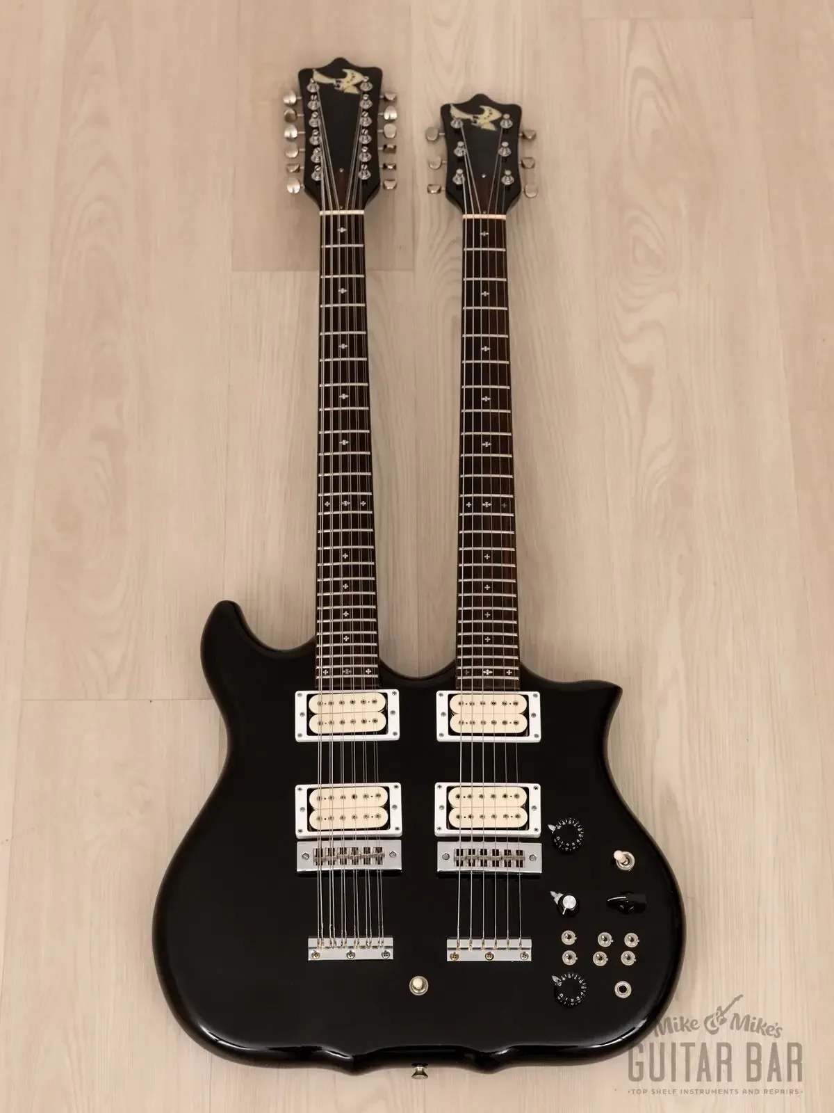 Электрогитара Kawai F-1 Double Neck Vintage Black Near-Mint w/ Case 1981