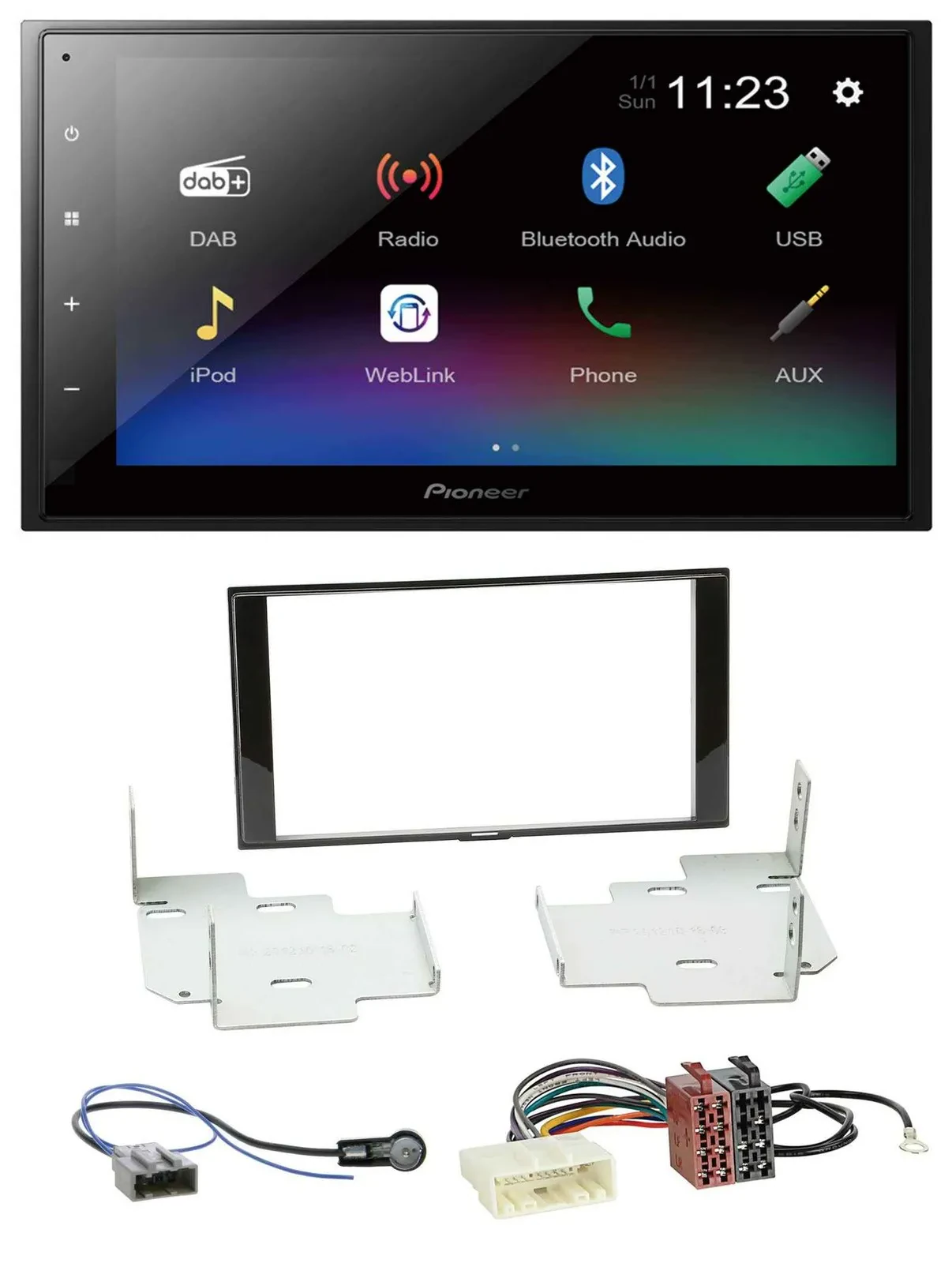 Автомагнитола Pioneer 2 DIN, Bluetooth, DAB, USB, MP3 для Nissan Micra/Note (с 2013)