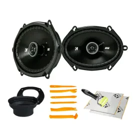 Kicker DSC6804 50W 6”x8” 2-Way Coaxial Car Speakers w/ NVX Install Kit
