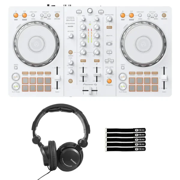 DJ-контроллер с джогом Pioneer DDJ-FLX4-W White с наушниками
