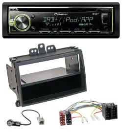 Pioneer DAB USB MP3 AUX CD Autoradio für Hyundai i20 08-11 Rubber-Touch Ablagefa