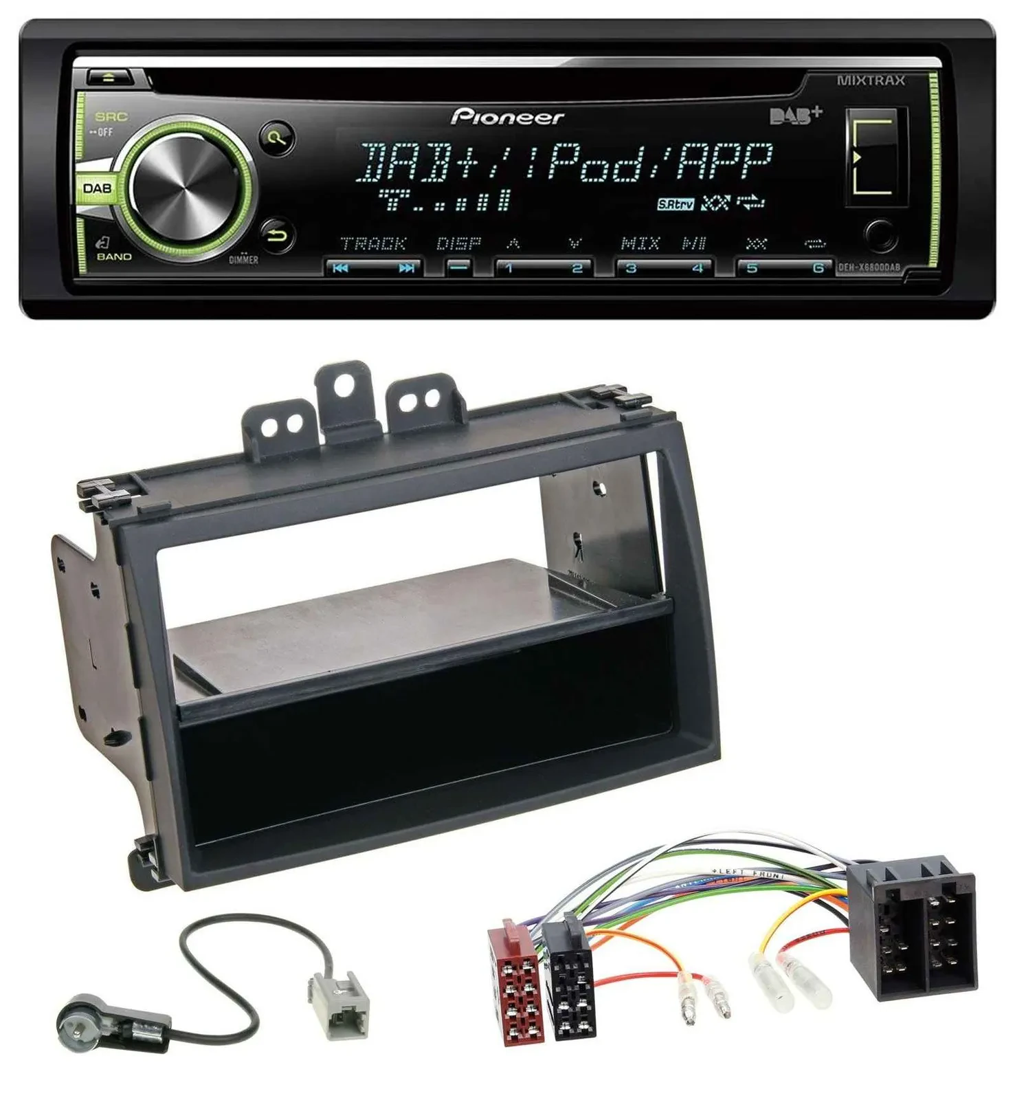 Pioneer DAB USB MP3 AUX CD Autoradio für Hyundai i20 08-11 Rubber-Touch Ablagefa