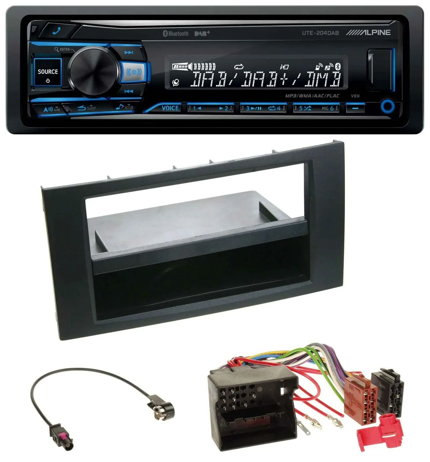 Alpine USB Bluetooth DAB MP3 Autoradio für Ford Focus C-Max S-Max Galaxy 03-07 s