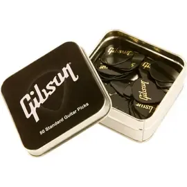 Медиаторы Gibson APRGG50-74T Pick Tin 50 Standard Picks Thin 0.50 Black (50 штук)
