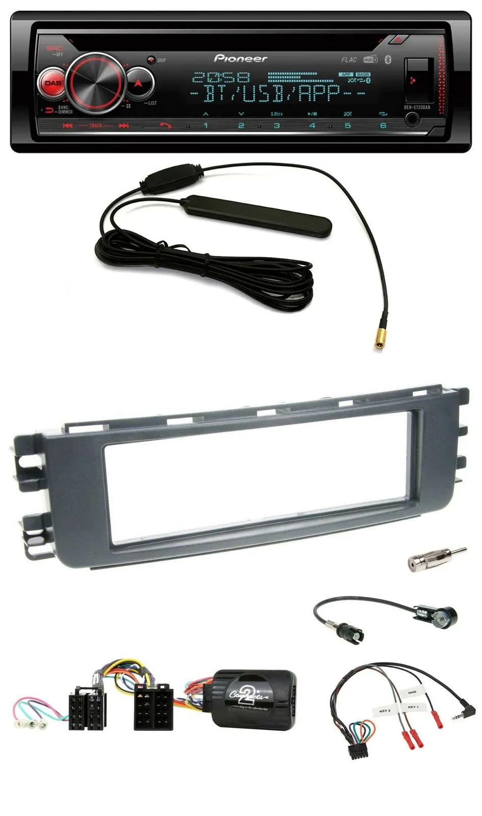 Pioneer USB DAB Lenkrad Bluetooth CD Autoradio für Smart ForFour 04-06 W454 Audi