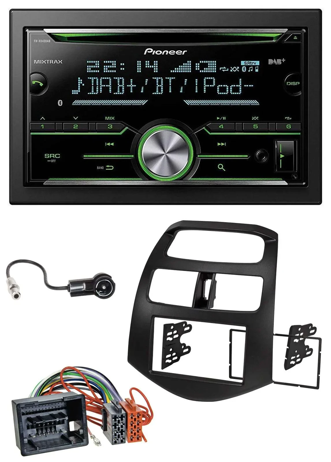 Автомагнитола Pioneer 2DIN, Bluetooth, DAB, USB, CD для Chevrolet Spark (с 2013)