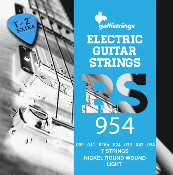 Струны для 7-струнной электрогитары Galli Strings RS954 9-54
