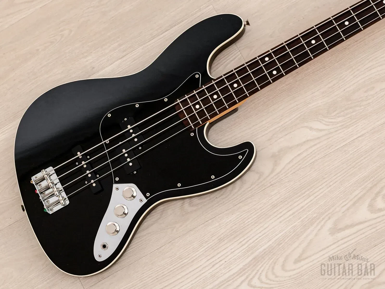 2010 Fender Aerodyne Jazz Bass PJ Electric Bass Guitar Black, Japan MIJ