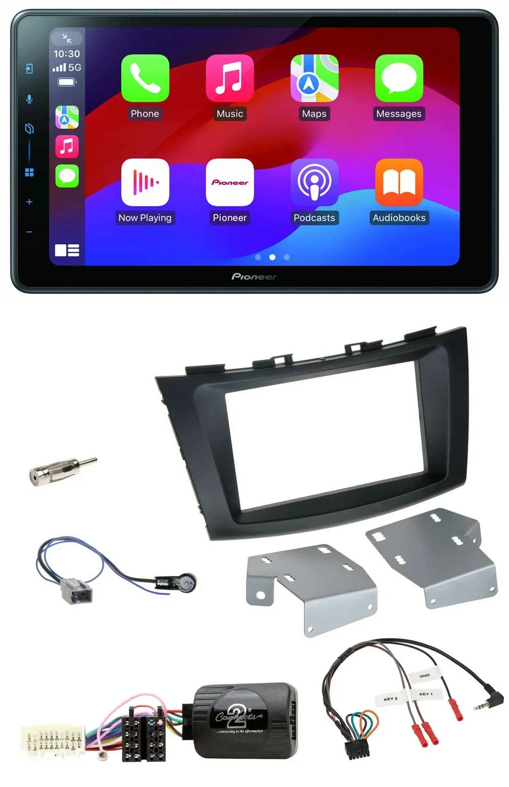 Pioneer Bluetooth 2DIN USB Lenkrad DAB Autoradio für Suzuki Swift ab 2011