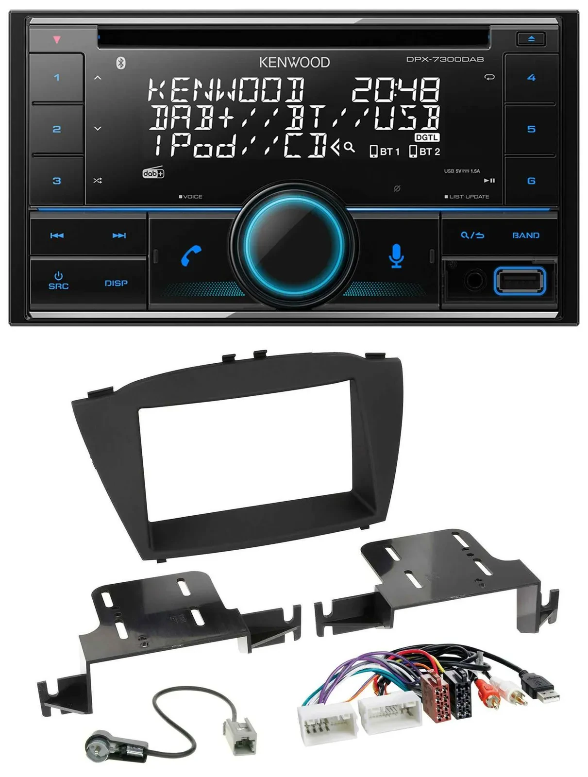 Автомагнитола для Hyundai ix35 (с 2013) Kenwood 2DIN, CD, DAB, USB, MP3, Bluetooth, AUX